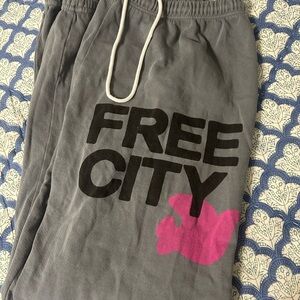 Freecity Gray Pants with Pink Accent